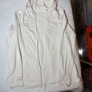 Fabletics White Zip Hoodie XXL Athletic Jacket